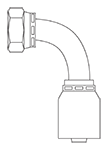 BSPXF90 BSP 60º Swivel 90º Elbow Female - British Standard Pipe Parallel - Hose End