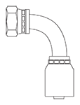 FJ90 Female JIC 37º Swivel 90º Elbow - Hose End