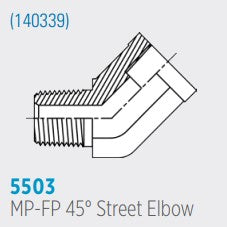 5503 FP-FP 45° , Male Pipe to Female Pipe 45