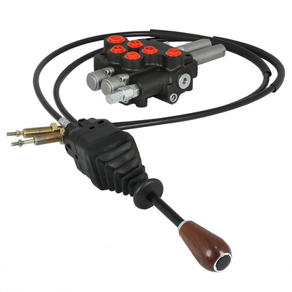 Hydraulic Control Valve w/2 Spool Valve 801pm/ 21gpm & 2 Cables
Remote Joystick