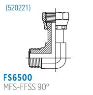 FS6500, -SAE O-RING FACE SEAL ORFS SWIVEL 90° ELBOW