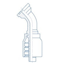 PA45-FH4A Code61 Flange,  45° Elbow, Hose End