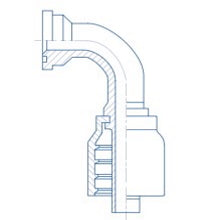 PA90-FH9A Elbow Flange 90° Code 61 Hose End