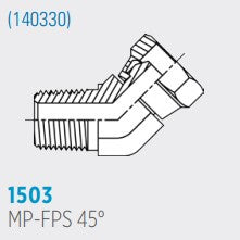 1503 MP-FPS 45° , Male Pipe to Female Pipe Swivel *