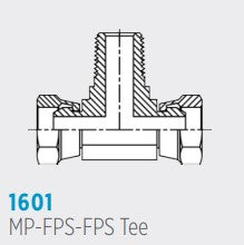 1601 MP-FPS-FPS, Male Pipe to Female Pipe Swivel to Female Pipe Swivel Tee NPT *