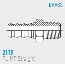 2113-B, PL-NPT-B, Push Lock to NPT Male Brass Straight