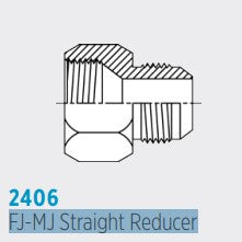 2406 FJ-MJ Straight Reducer, Female JIC to Male JIC