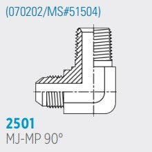 2501 MJ-MP 90° ,Male JIC to Male Pipe Elbow *