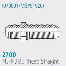 2700 MJ-MJ, Male JIC to Male JIC Bulkhead Straight