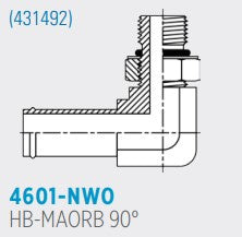 4601 HB-MAORB Hose Barb to Male Adjustable O-Ring Boss.