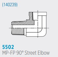 5502 MP-FP 90° Male Pipe to Female Pipe Street Elbow NPT *