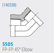 5505 FP-FP 45° , Female Pipe to Female Pipe Elbow