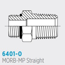 6401 MORB-MP Straight, Male O-Ring Boss to Male Pipe NPT Straight