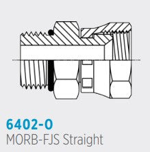 6402 MORB-FJS Straight, Male O-Ring Boss to Female JIC Swivel Straight