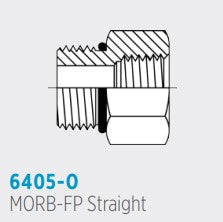 6405 MORB-FP Straight, Male O-Ring Boss to Female Pipe NPT Straight