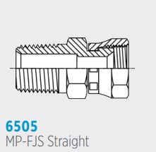 6505 MP-FJS, Male Pipe to  Female JIC Swivel Straight