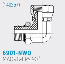 6901 MAORB-FPS 90° , Male Adjustable O-Ring Boss to Female Pipe NPT Swivel Elbow
