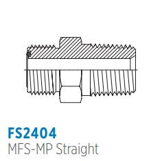 FS2404 MFS-MP Straight, Male Face Seal to Male Pipe NPT