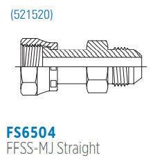 FS6504 FFSS-MJ Straight, Female Face Seal Swivel to Male JIC Straight